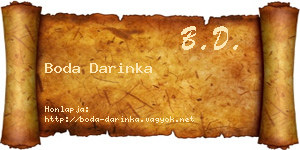 Boda Darinka névjegykártya